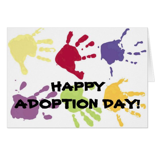 HAPPY ADOPTION DAY! childrens hands card | Zazzle.com