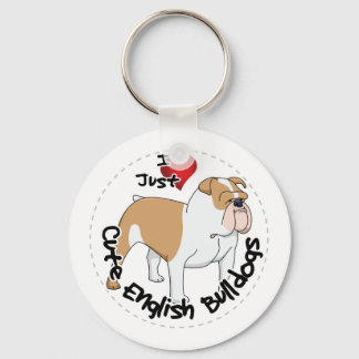 Happy Adorable Funny & Cute English Bulldog Dog Keychain