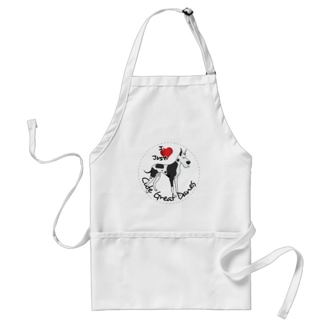 Happy Adorable Funny & Cute Great Dane Dog Adult Apron (Front)