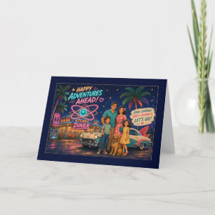 Happy Adventures Ahead Retro Atomic Diner Card
