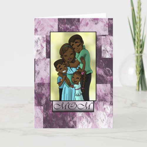 Happy African American Family Mothers Day Card