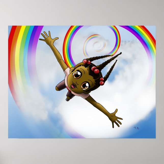 Happy African American Girl Poster (Front)