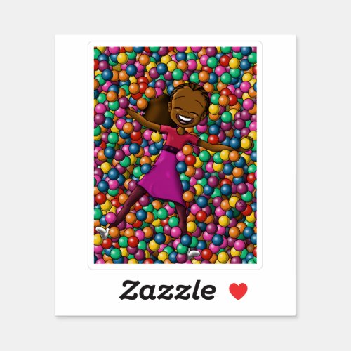 Happy African American Girl Sticker