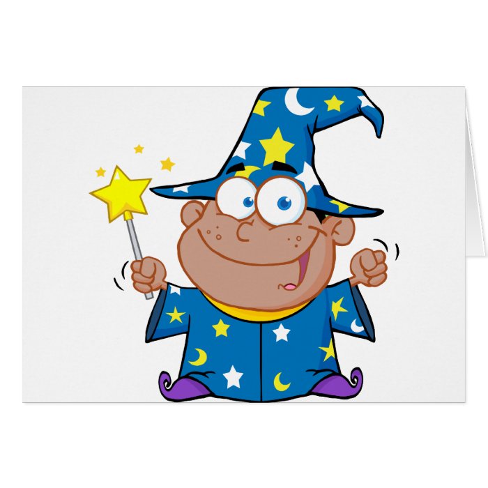 Happy African American Wizard Greeting Card