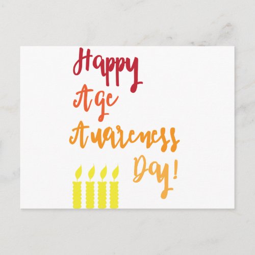 Happy age awareness day funny birthday postcard