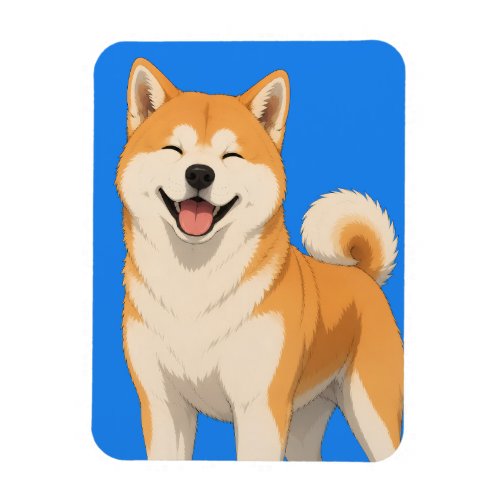 Happy Akita Dog Design Magnet