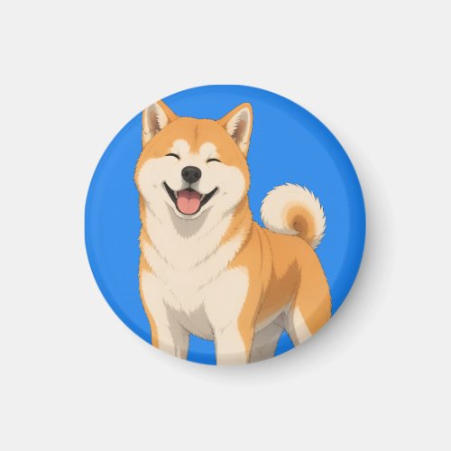 Happy Akita Dog Design Magnet