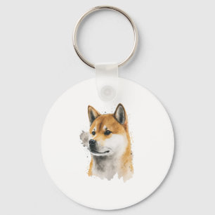 Happy Akita Dog Keychain