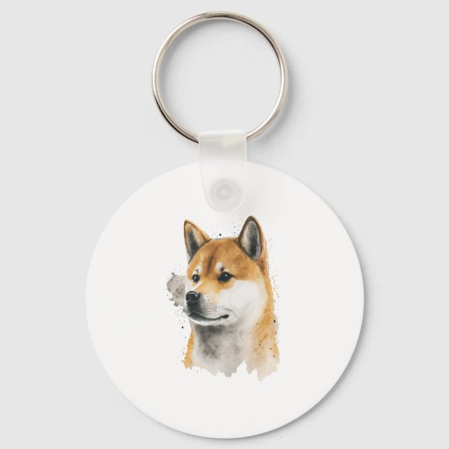 Happy Akita Dog  Keychain (Front)