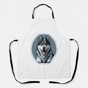 happy Alaskan Malamute Puppy  Apron