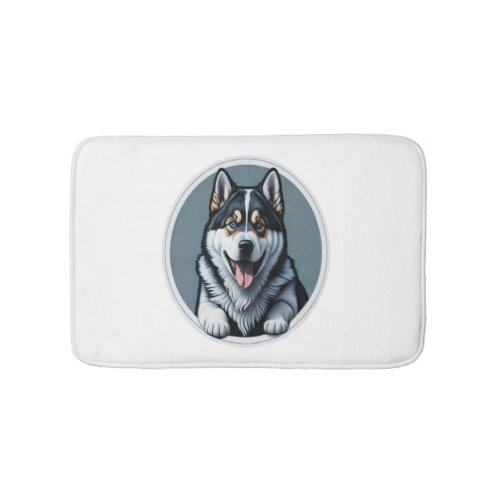 happy Alaskan Malamute Puppy  Bath Mat