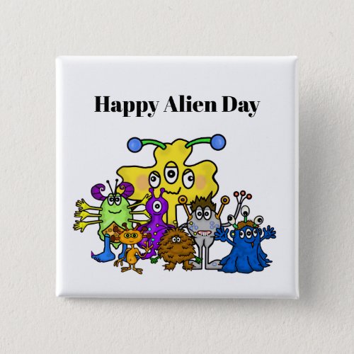 Happy Alien Day Button