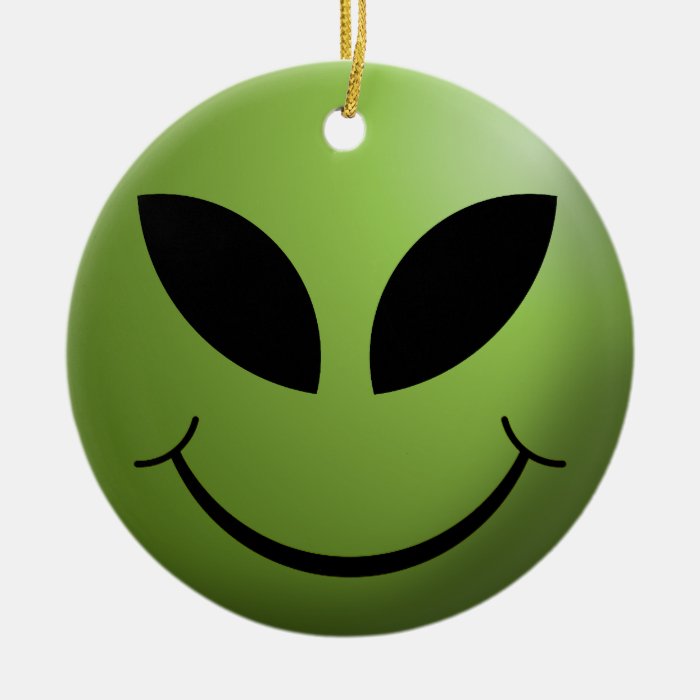 Happy Alien Face Christmas Tree Ornament