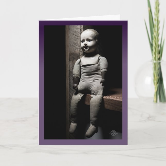 Happy All Hallow's Eve - creepy Halloween Robert Card (Front)