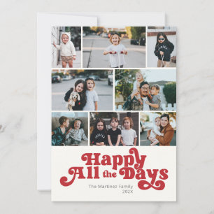 Happy All the Days Photo Red Holiday Card