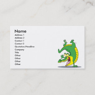 happy alligator crocodile cartoon dancing business card
