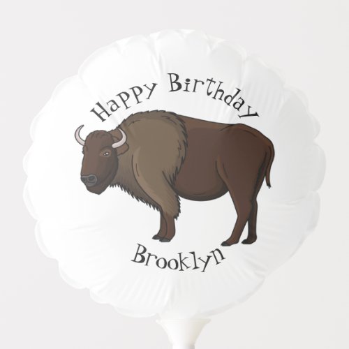 Happy American bison buffalo illustration Balloon