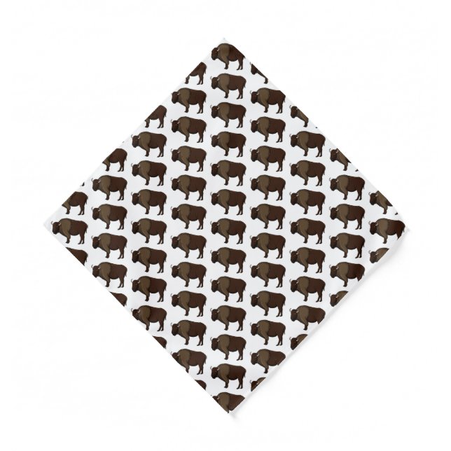 Happy American bison buffalo illustration Bandana (Front)