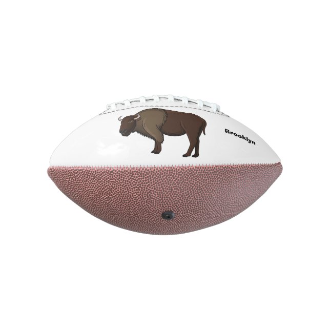Happy American bison buffalo illustration Football (Rotated 270)