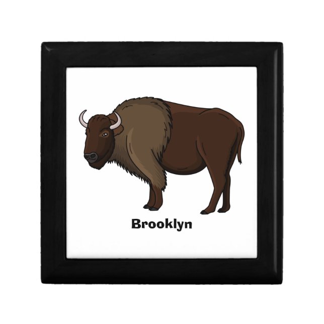 Happy American bison buffalo illustration Gift Box (Front)