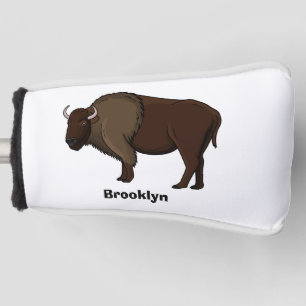 Happy American bison buffalo illustration Golf Head Cover