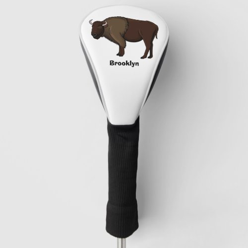 Happy American bison buffalo illustration Golf Head Cover