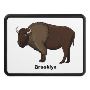 Happy American bison buffalo illustration Hitch Cover