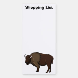 Happy American bison buffalo illustration Magnetic Notepad