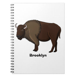 Happy American bison buffalo illustration  Notebook