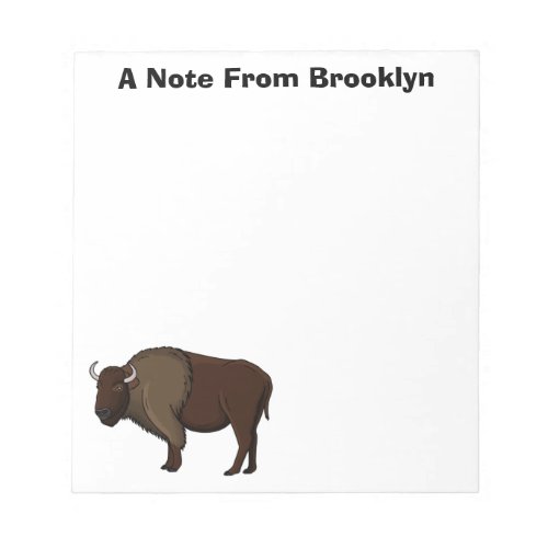 Happy American bison buffalo illustration Notepad