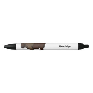 Happy American bison buffalo illustration Pen