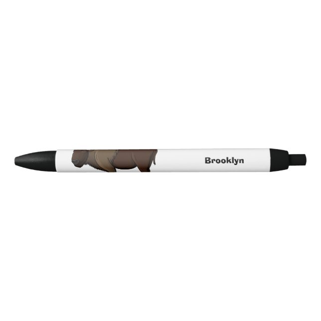 Happy American bison buffalo illustration Pen (Front)