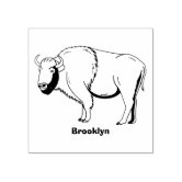 Happy American bison buffalo illustration Rubber Stamp Zazzle