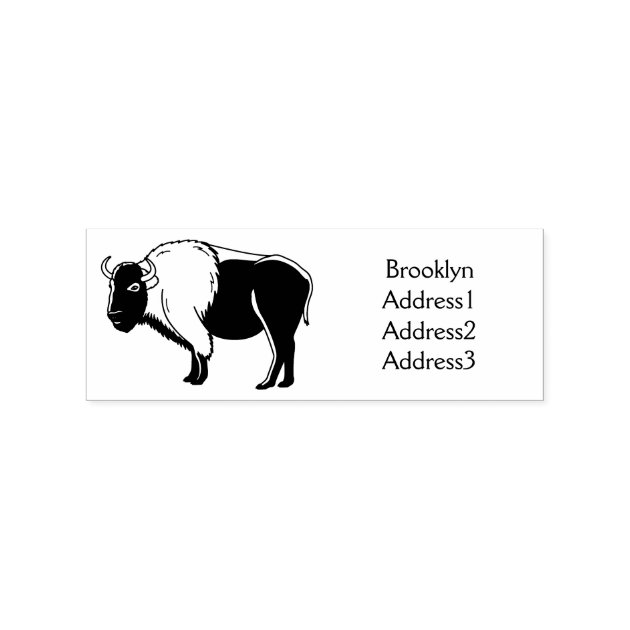 Happy American bison buffalo illustration Rubber Stamp Zazzle