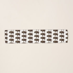 Happy American bison buffalo illustration Scarf