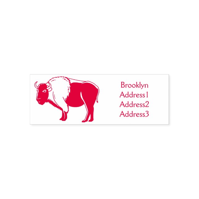 Happy American bison buffalo illustration Self-inking Stamp (Design)