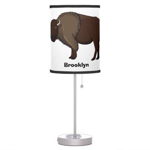 Happy American bison buffalo illustration Table Lamp