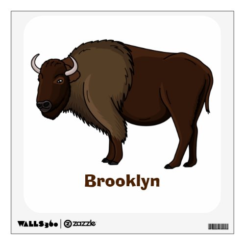 Happy American bison buffalo illustration  Wall Decal