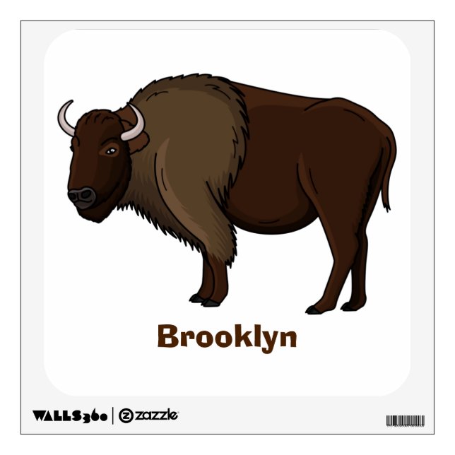 Happy American bison buffalo illustration  Wall Decal (Front)