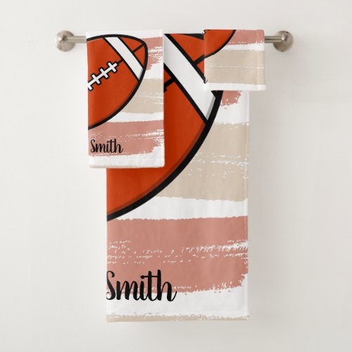 Happy american football fun day bath towel set