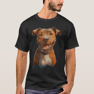 Happy American Pit Bull Terrier Graphic For Dog Lo T-Shirt