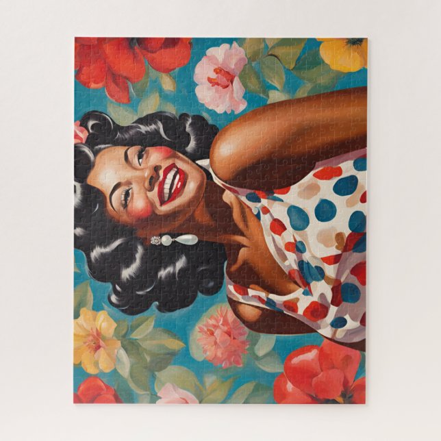 Happy among the flowers jigsaw puzzle (Vertical)