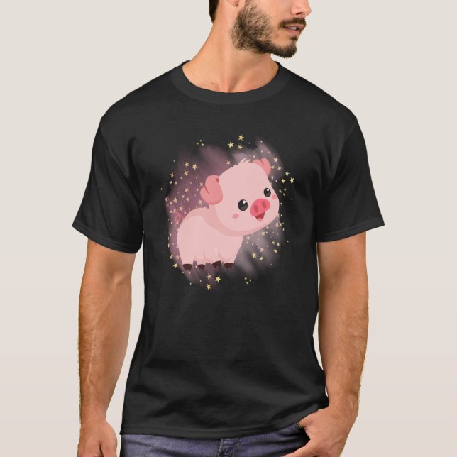 Happy and adorable Baby Piggy for women and Girls T-Shirt (Front)