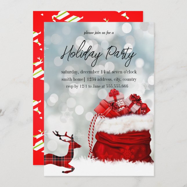 Happy and blessed Christmas celebration  Invitation (Front/Back)