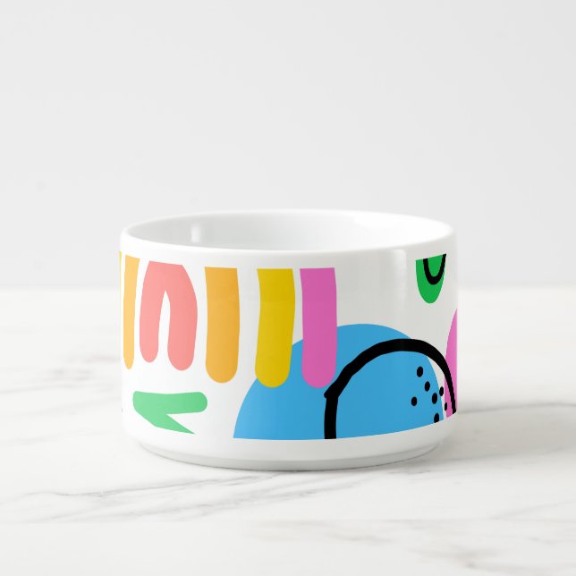 Happy and colorful abstract designs bowl (Center)