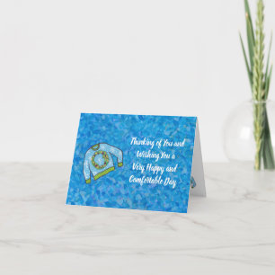 happy and comfortable day, blank inside letterpress thank you card