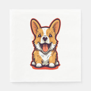 Happy and Cute Corgi - Adorable Design for Dog Lov Napkins