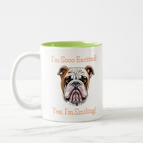 Happy and Excited Dobermann  Two_Tone Coffee Mug