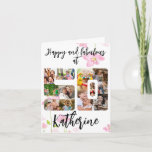 Happy and Fabulous 50th Birthday Multi Photo Card<br><div class="desc">Happy and Fabulous 50th Birthday personalized Greeting Card You can easily edit and personalize the message at the top of the card and change the name at the bottom. It is thoughtful way to say happy 50th Birthday to a friend with a unique and pretty floral design birthday card. Use...</div>