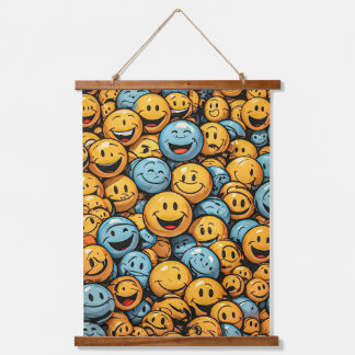 Happy And Funny Emoji Faces  Hanging Tapestry